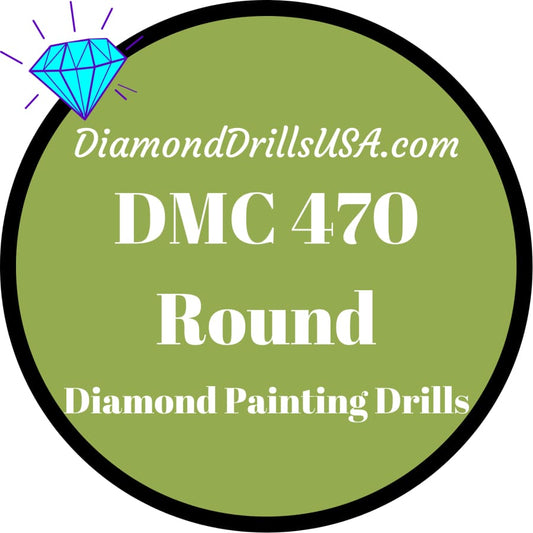 DMC 470 ROUND 5D Diamond Painting Drills Beads DMC 470 Light