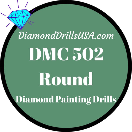 DMC 502 ROUND 5D Diamond Painting Drills Beads DMC 502 Blue 