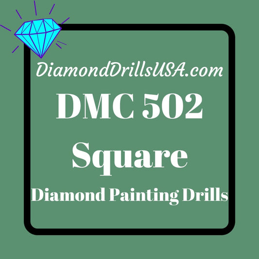 DMC 502 SQUARE 5D Diamond Painting Drills Beads DMC 502 Blue