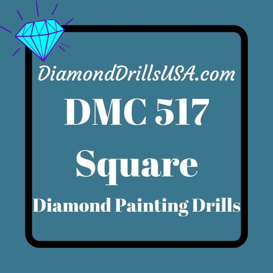 DMC 517 SQUARE 5D Diamond Painting Drills Beads DMC 517 Dark