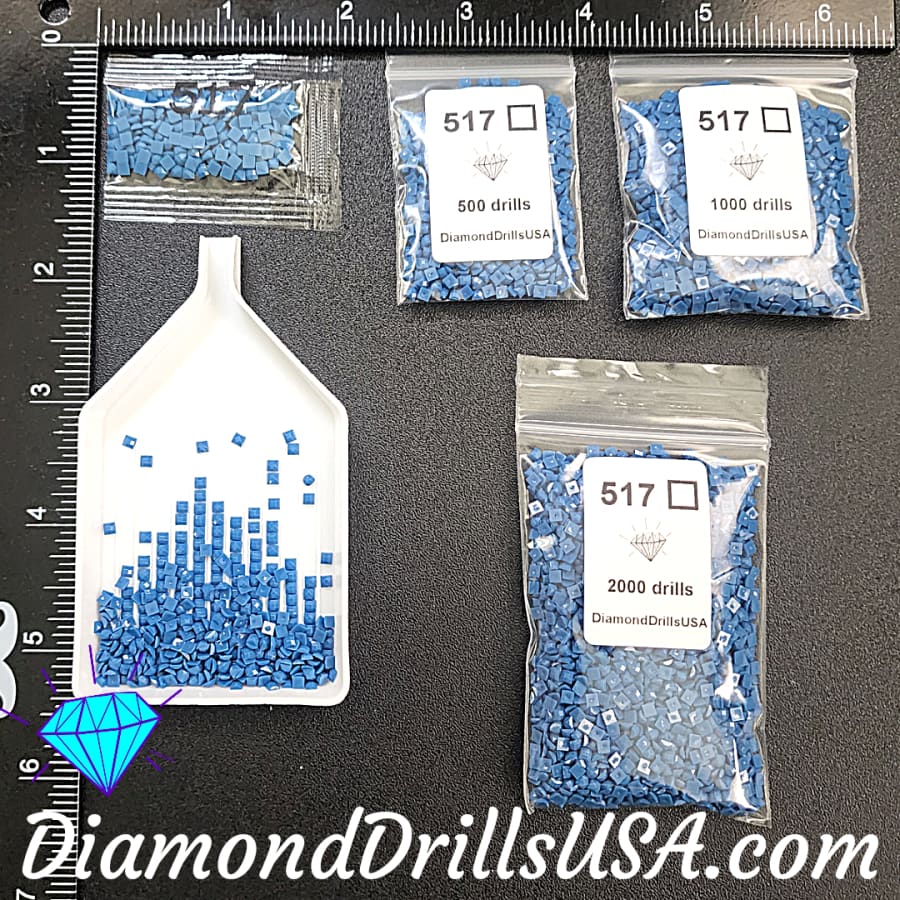 DMC 517 SQUARE 5D Diamond Painting Drills Beads DMC 517 Dark