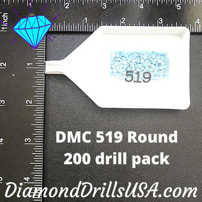 DMC 519 ROUND 5D Diamond Painting Drills Beads DMC 519 Sky 
