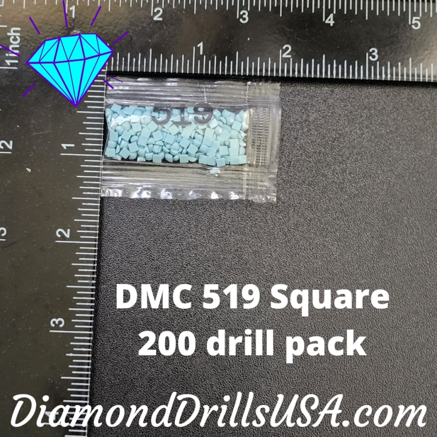 DMC 519 SQUARE 5D Diamond Painting Drills Beads DMC 519 Sky 