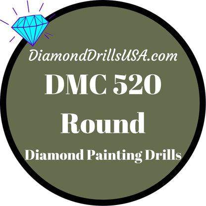 DMC 520 ROUND 5D Diamond Painting Drills Beads DMC 520 Dark 