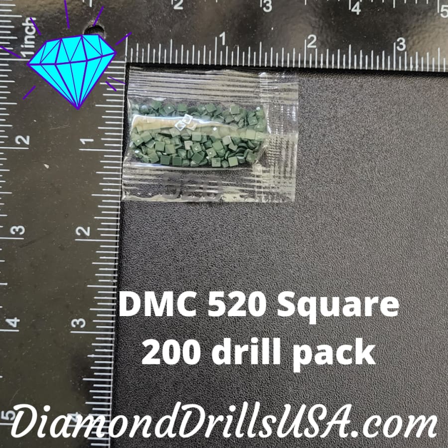 DMC 520 SQUARE 5D Diamond Painting Drills Beads DMC 520 Dark
