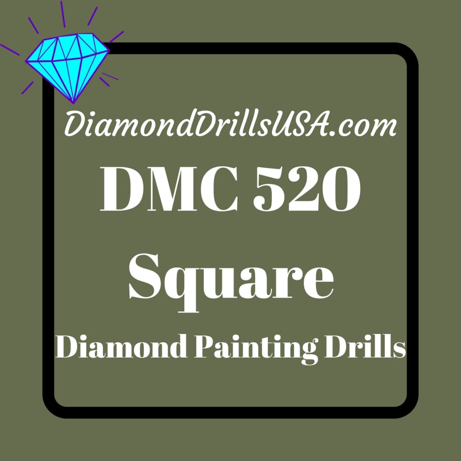 DMC 520 SQUARE 5D Diamond Painting Drills Beads DMC 520 Dark