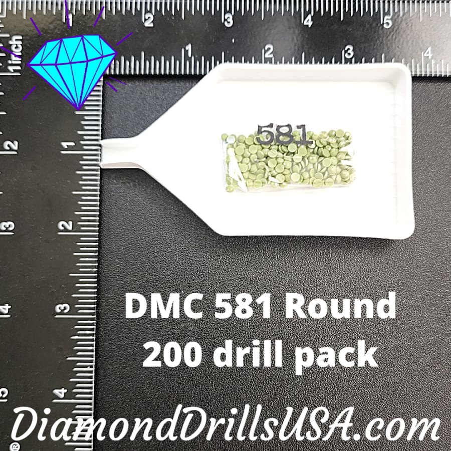 DMC 581 ROUND 5D Diamond Painting Drills Beads DMC 581 Moss 