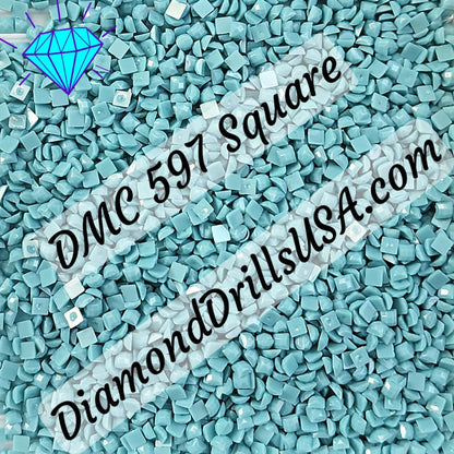 DMC 597 SQUARE 5D Diamond Painting Drills Beads DMC 597 