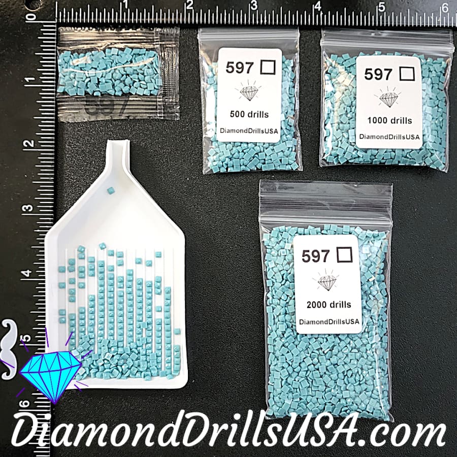 DMC 597 SQUARE 5D Diamond Painting Drills Beads DMC 597 