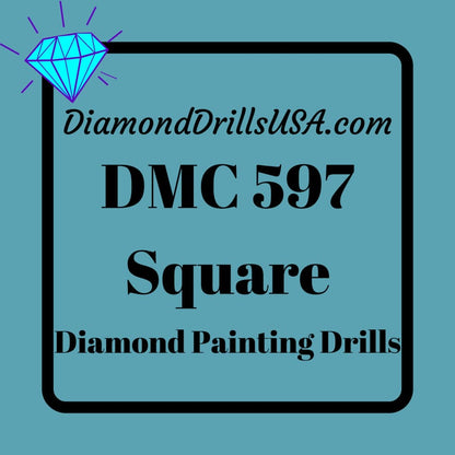 DMC 597 SQUARE 5D Diamond Painting Drills Beads DMC 597 