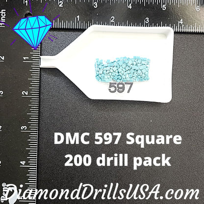 DMC 597 SQUARE 5D Diamond Painting Drills Beads DMC 597 