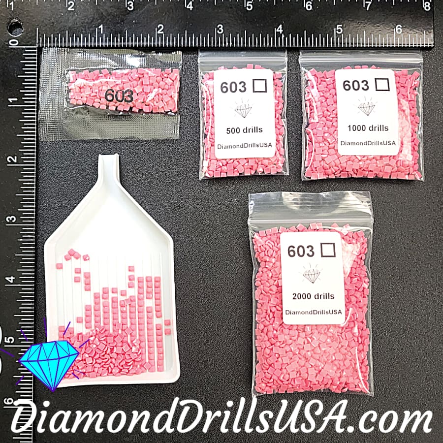 Pink Jelly SQUARE GLOW in the Dark UV 5D Diamond Painting Drills Beads  Loose Bulk