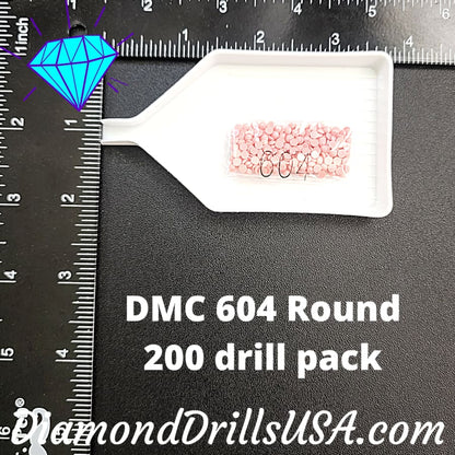 DMC 604 ROUND 5D Diamond Painting Drills Beads DMC 604 Light