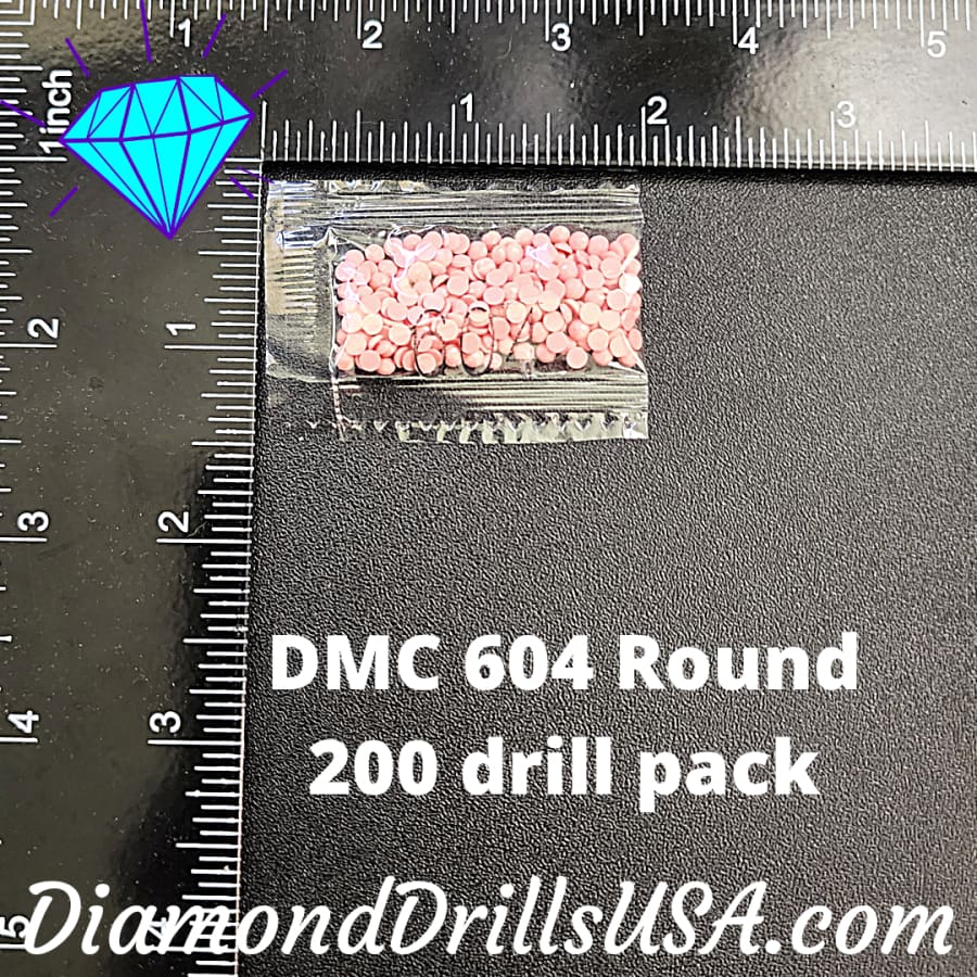 DMC 604 ROUND 5D Diamond Painting Drills Beads DMC 604 Light