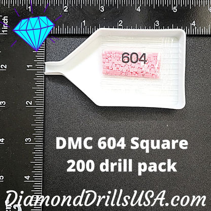 DMC 604 SQUARE 5D Diamond Painting Drills Beads DMC 604 