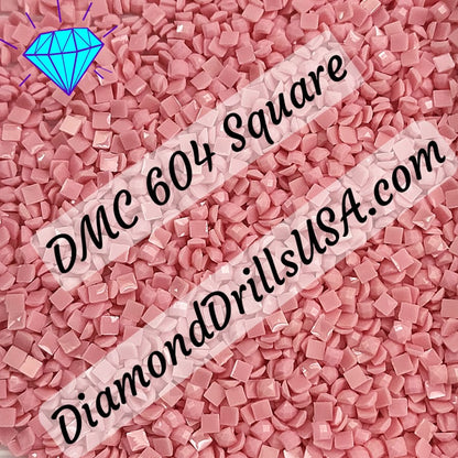 DMC 604 SQUARE 5D Diamond Painting Drills Beads DMC 604 