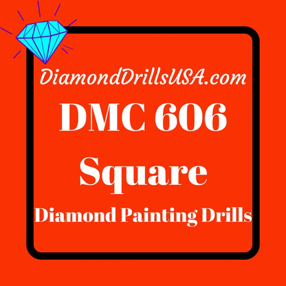 DMC 606 SQUARE 5D Diamond Painting Drills Beads DMC 606 