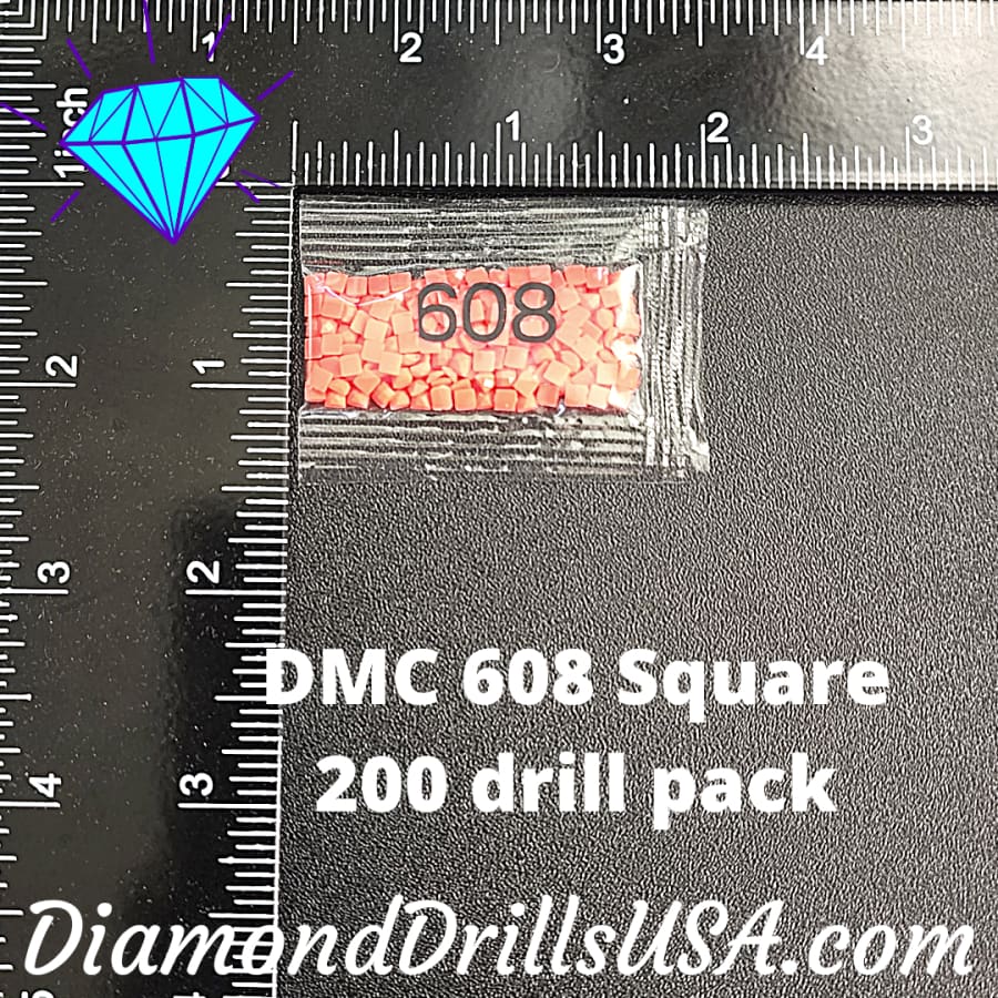 DMC 608 SQUARE 5D Diamond Painting Drills Beads DMC 608 