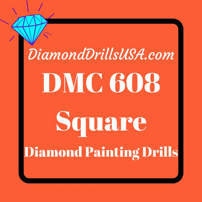 DMC 608 SQUARE 5D Diamond Painting Drills Beads DMC 608 