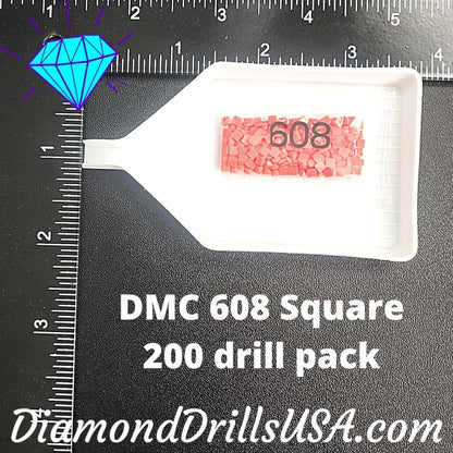 DMC 608 SQUARE 5D Diamond Painting Drills Beads DMC 608 