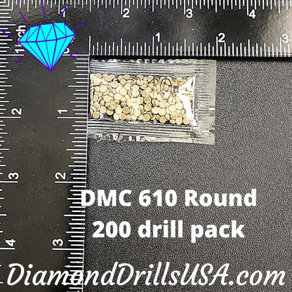 DMC 610 ROUND 5D Diamond Painting Drills Beads DMC 610 Dark 