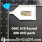 DMC 610 ROUND 5D Diamond Painting Drills Beads DMC 610 Dark 