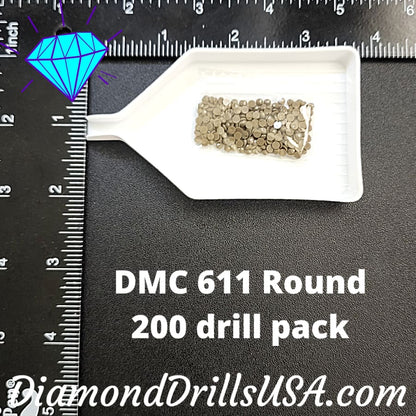 DMC 611 ROUND 5D Diamond Painting Drills Beads DMC 611 Drab 