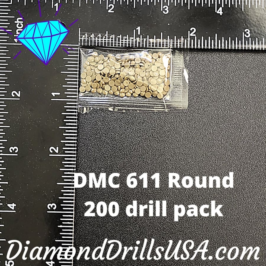 DMC 611 ROUND 5D Diamond Painting Drills Beads DMC 611 Drab 