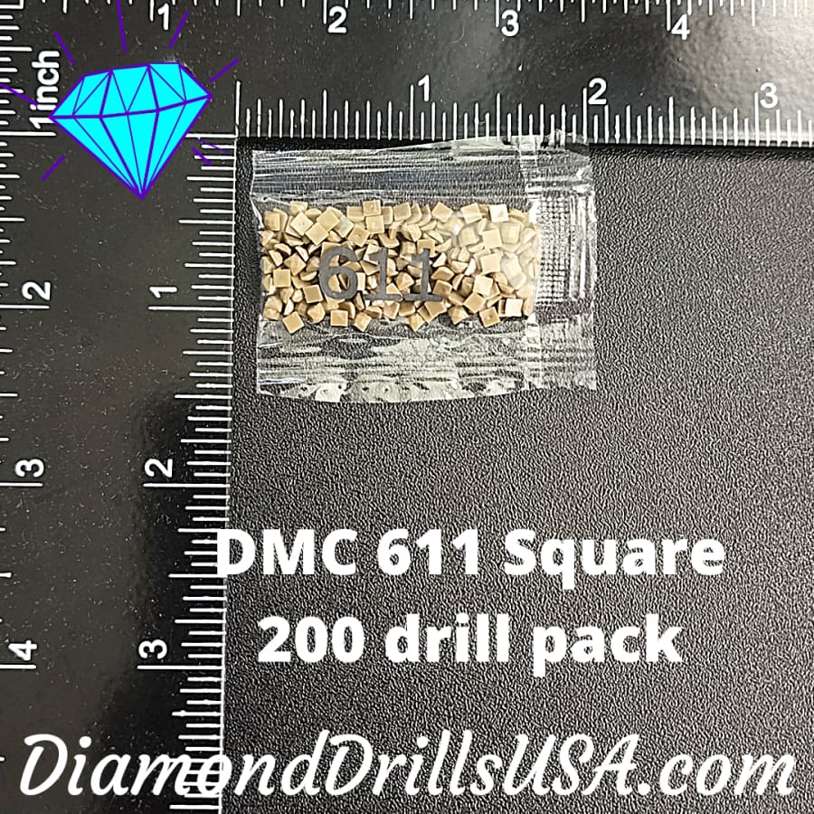 DMC 611 SQUARE 5D Diamond Painting Drills Beads DMC 611 Drab
