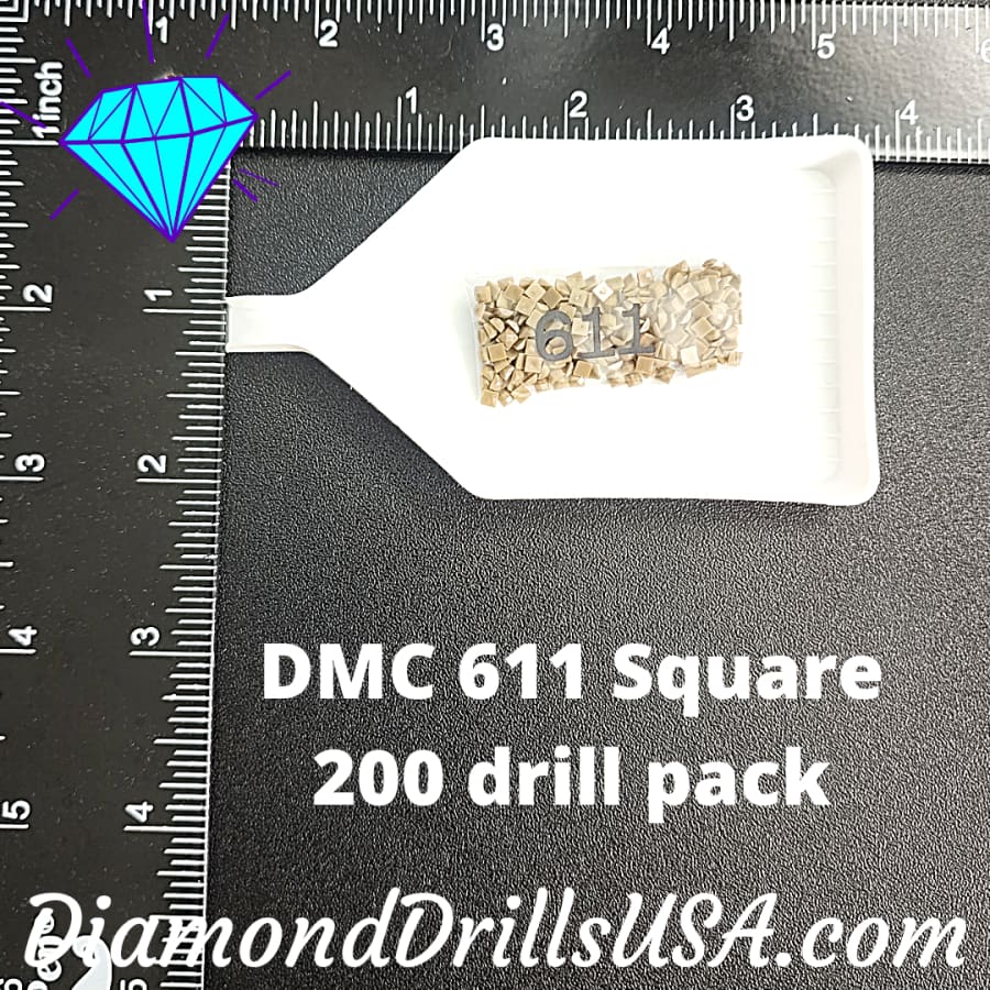 DMC 611 SQUARE 5D Diamond Painting Drills Beads DMC 611 Drab