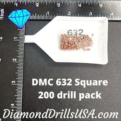 DMC 632 SQUARE 5D Diamond Painting Drills Beads DMC 632 