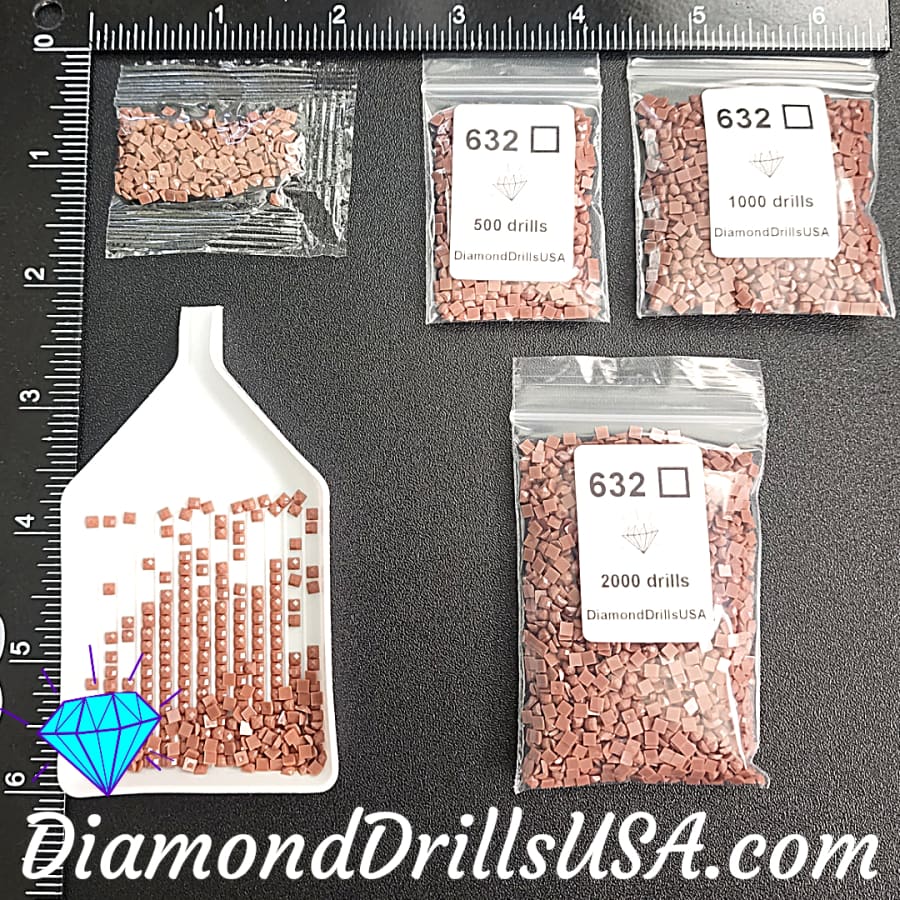 DMC 632 SQUARE 5D Diamond Painting Drills Beads DMC 632 