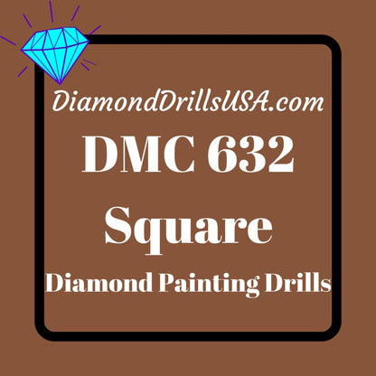 DMC 632 SQUARE 5D Diamond Painting Drills Beads DMC 632 