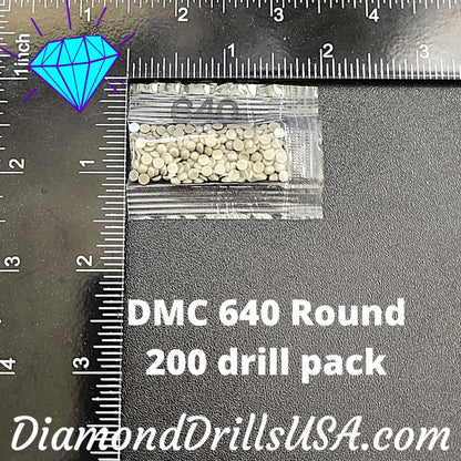 DMC 640 ROUND 5D Diamond Painting Drills Beads DMC 640 Very 