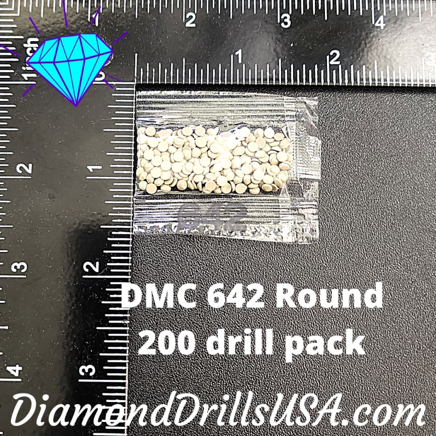 DMC 642 ROUND 5D Diamond Painting Drills Beads DMC 642 Dark 