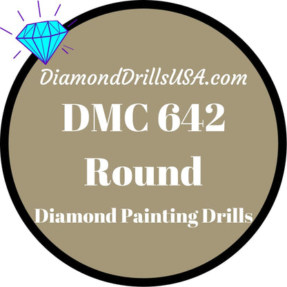 DMC 642 ROUND 5D Diamond Painting Drills Beads DMC 642 Dark 