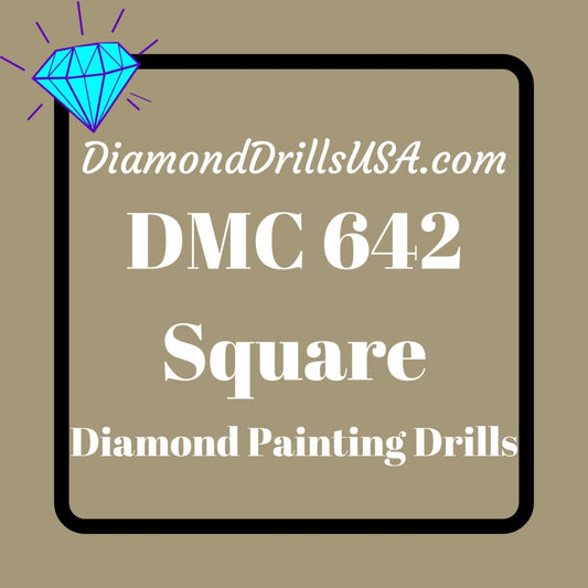 DMC 642 SQUARE 5D Diamond Painting Drills Beads DMC 642 Dark