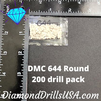 DMC 644 ROUND 5D Diamond Painting Drills Beads DMC 644 