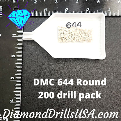 DMC 644 ROUND 5D Diamond Painting Drills Beads DMC 644 