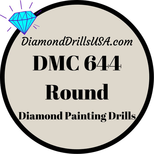 DMC 644 ROUND 5D Diamond Painting Drills Beads DMC 644 