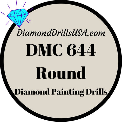 DMC 644 ROUND 5D Diamond Painting Drills Beads DMC 644 