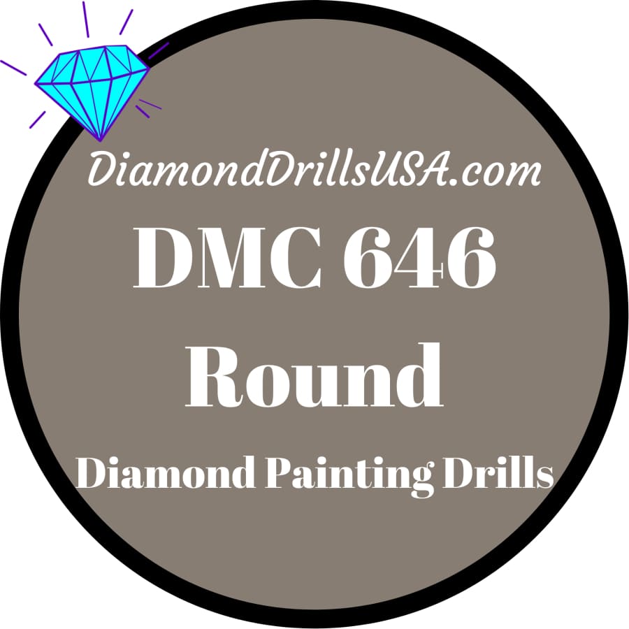 DMC 646 ROUND 5D Diamond Painting Drills Beads DMC 646 Dark 