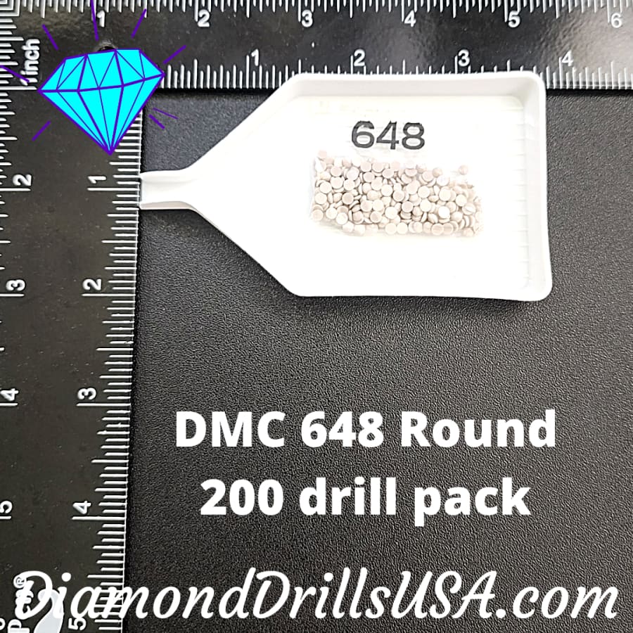 DMC 648 ROUND 5D Diamond Painting Drills Beads DMC 648 Light