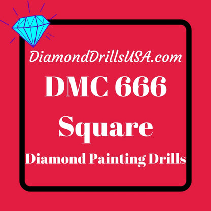 DMC 666 SQUARE 5D Diamond Painting Drills Beads DMC 666 