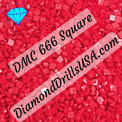 DMC 666 SQUARE 5D Diamond Painting Drills Beads DMC 666 