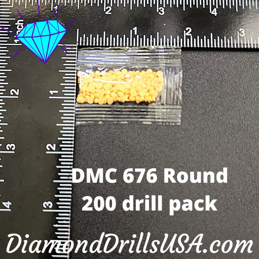DMC 676 ROUND 5D Diamond Painting Drills Beads DMC 676 Light