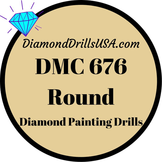 DMC 676 ROUND 5D Diamond Painting Drills Beads DMC 676 Light