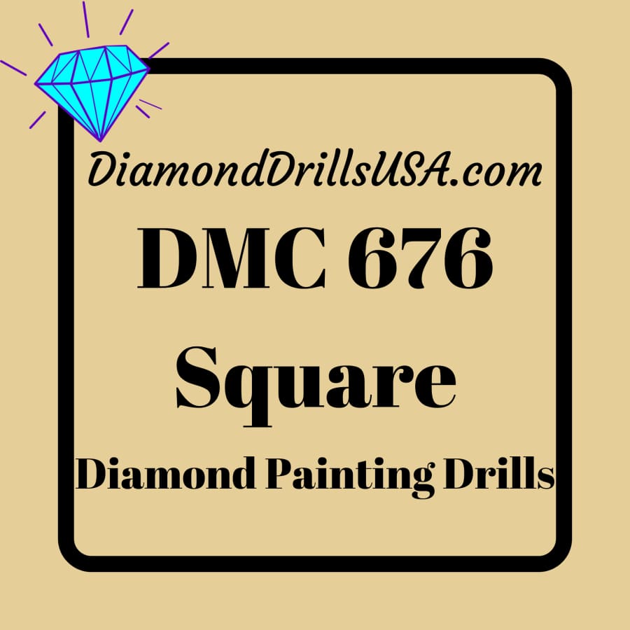 DMC 676 SQUARE 5D Diamond Painting Drills Beads DMC 676 