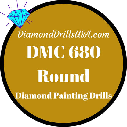 DMC 680 ROUND 5D Diamond Painting Drills Beads DMC 680 Dark 