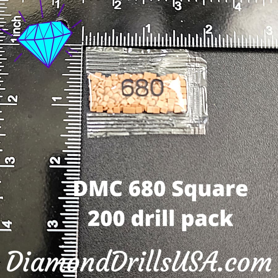 DMC 680 SQUARE 5D Diamond Painting Drills Beads DMC 680 Dark Old Gold Yellow